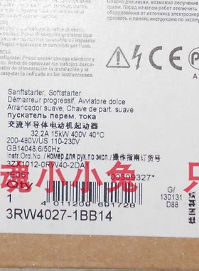 3RW4027-1BB14 西门子全新15KW软启动现货销售3RW40271BB14
