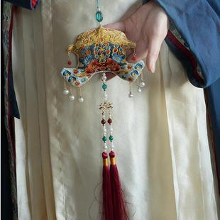 黎落阁荷包压襟禁步长流苏原创汉服配饰凤来仪文物成品凤冠挂件女