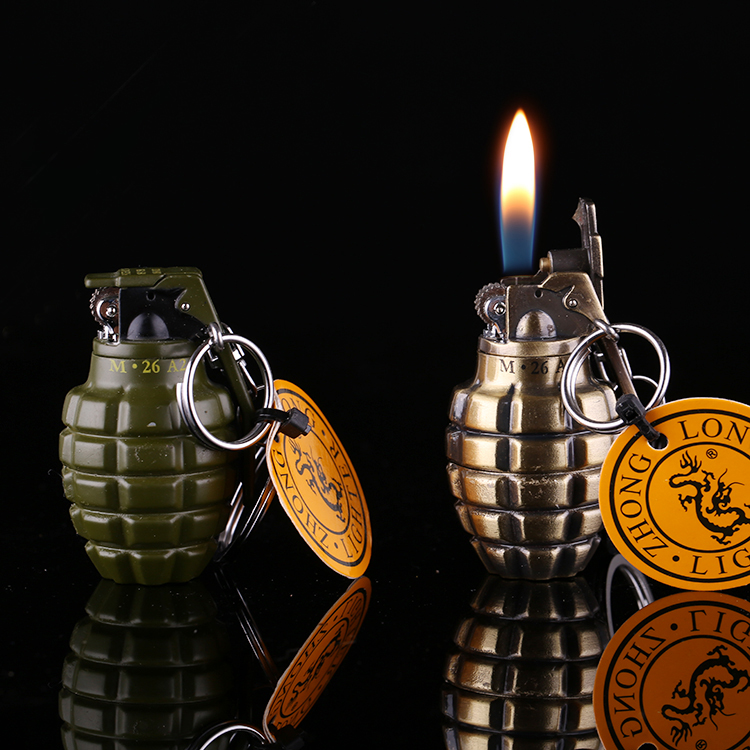 创意个性砂轮明火充气带挂件手雷