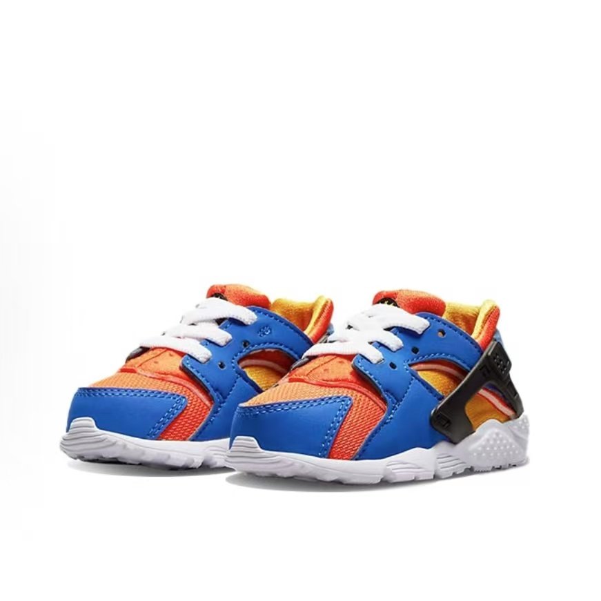 Nike/耐克 Huarache Run 华莱士防滑耐磨低帮学步鞋蓝橙色 婴幼童