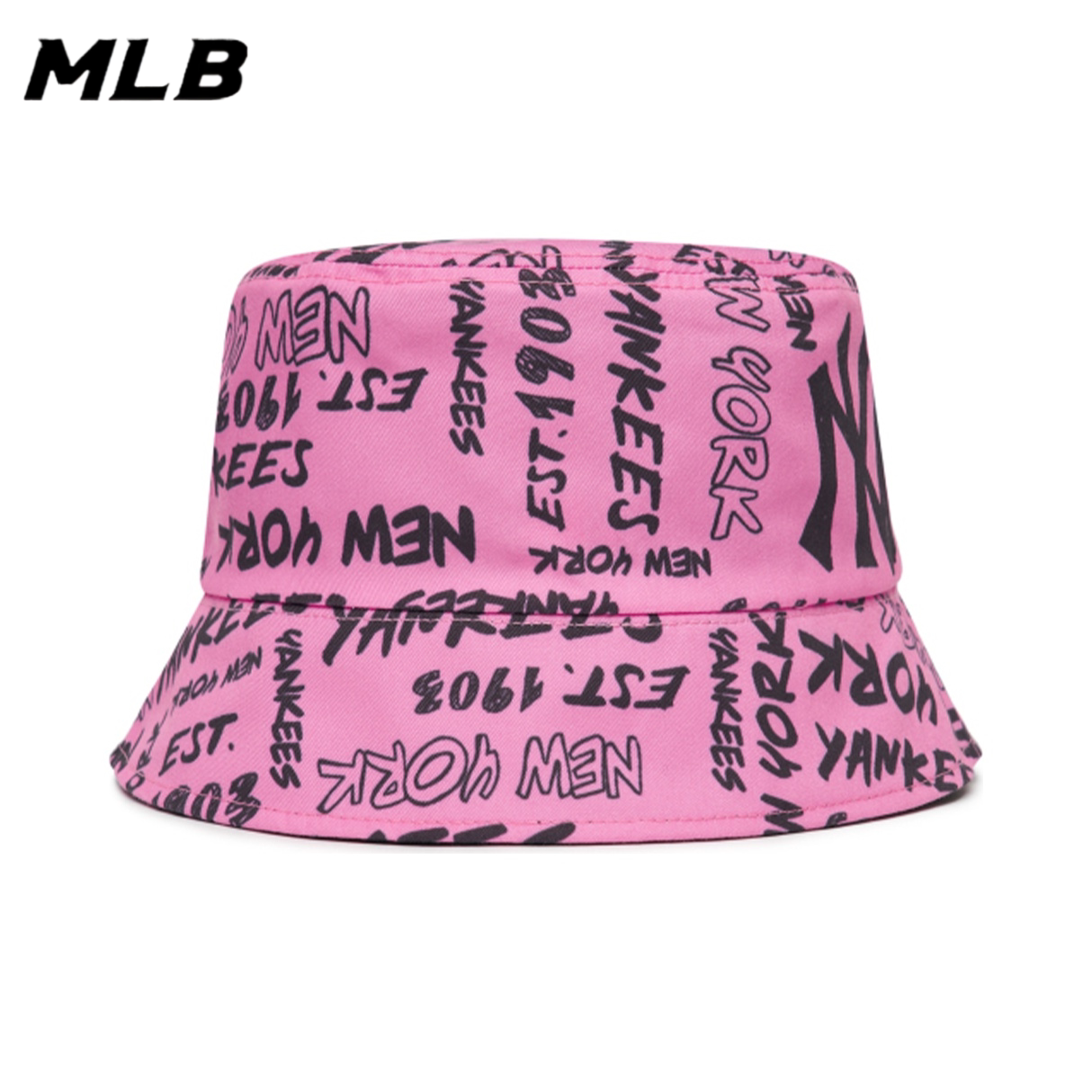 MLB男女同款 双面穿 时尚潮流百搭涂鸦印花休闲防晒遮阳渔夫帽