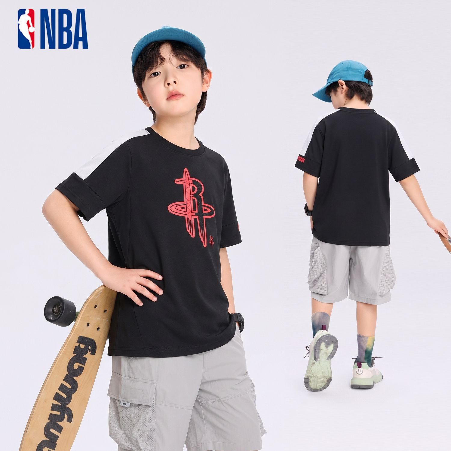 NBA中小童3-7岁印花透气运动t恤图片