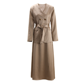 新款 EAM 高级醋酸V领双排扣西服半裙套装 女2025春季 STUDIO 四色