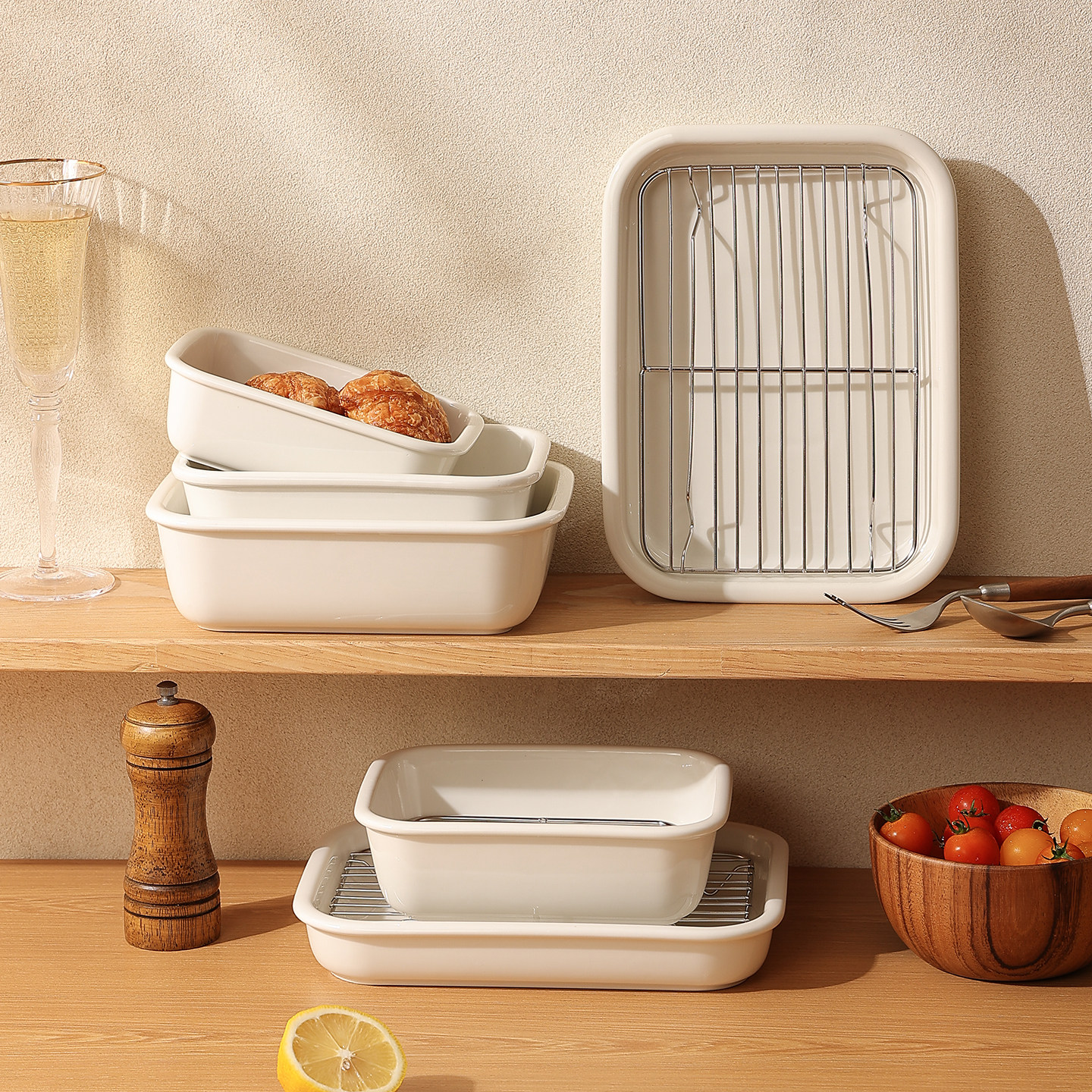 陶瓷烤盘烤箱用微波炉专用器皿蒸盘沥油盘滤油炸物烧烤盘子备菜盘,餐饮具,盘,淘宝优惠券,粉丝福利购,淘宝优惠卷