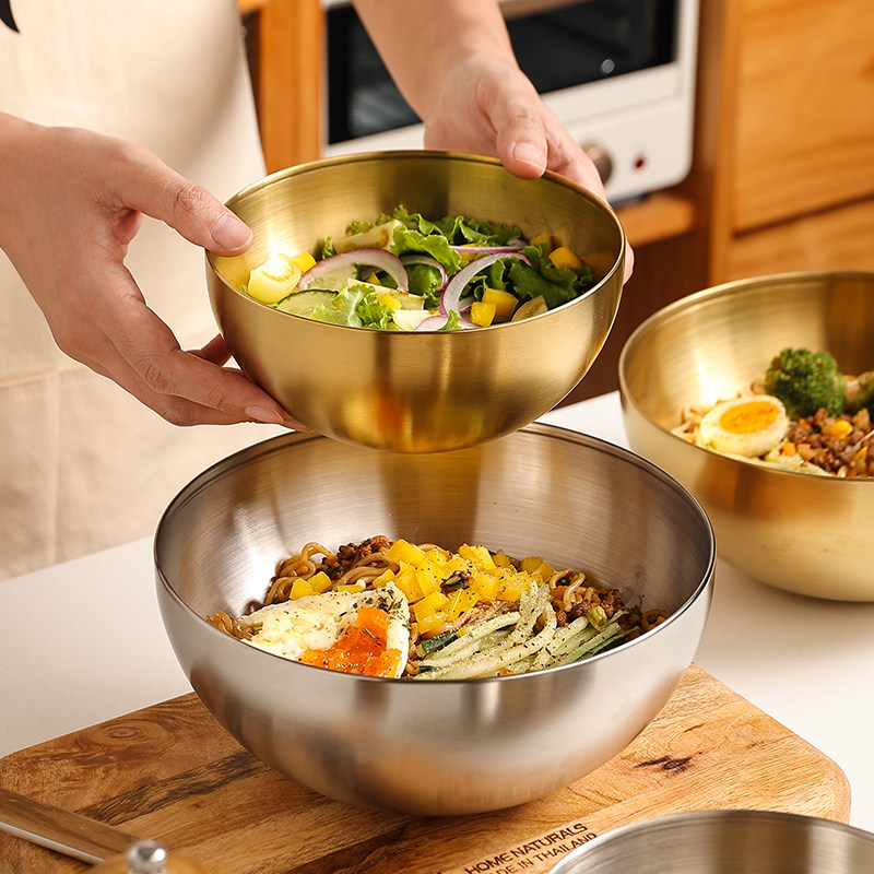 韩式干拌面碗韩国拌饭碗冷面碗不锈钢碗泡面碗高颜值螺蛳粉专用碗,餐饮具,碗,淘宝优惠券,粉丝福利购,淘宝优惠卷