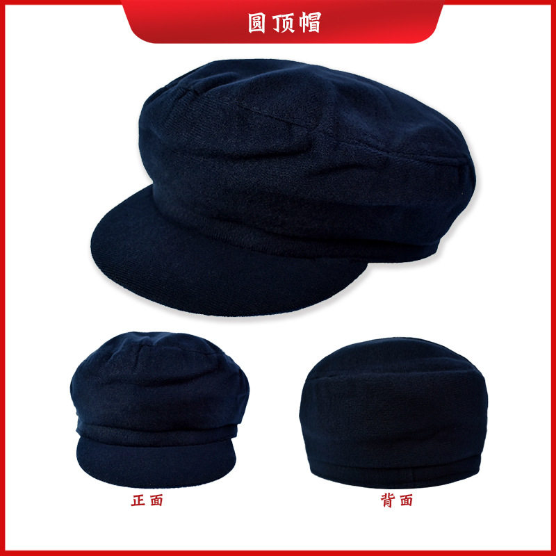 男款中档寿帽鸭舌帽八角帽圆顶帽去世老人寿衣全套配件殡葬用品厂