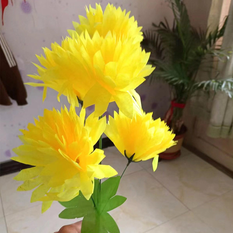 殡葬用品无纺布5头水晶菊 厂家直销水晶菊清明节上坟祭祀墓地摆放