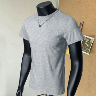 修身 t恤潮牌高街高级感短袖 2026新款 夏季 美式 轻奢体恤衫 痞帅男式