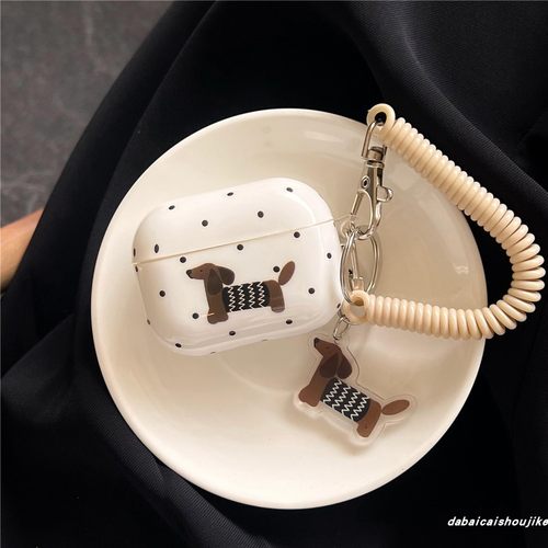 airpods3耳机套波点腊肠狗