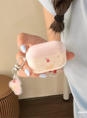 airpods3耳机套雪糕樱桃格子