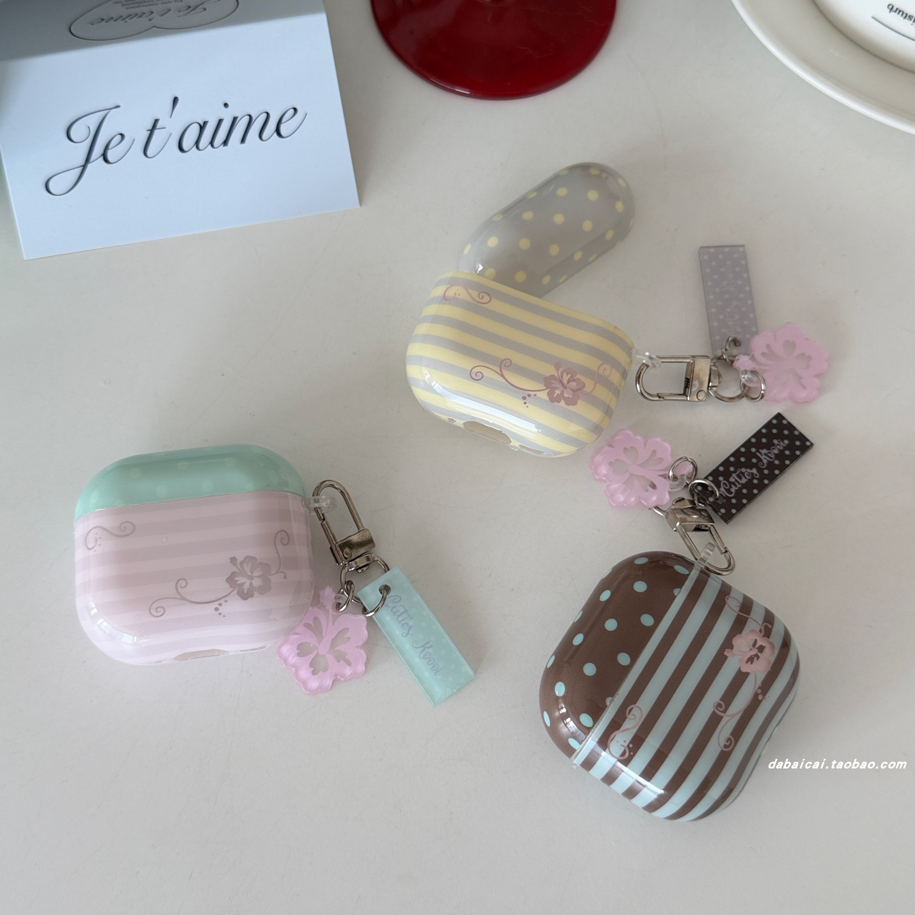 ins条纹波点扶桑花适用airpods5耳机套4代无线蓝牙苹果airpodspro3耳机壳pro新款3代pro2防摔保护套韩1系/2代