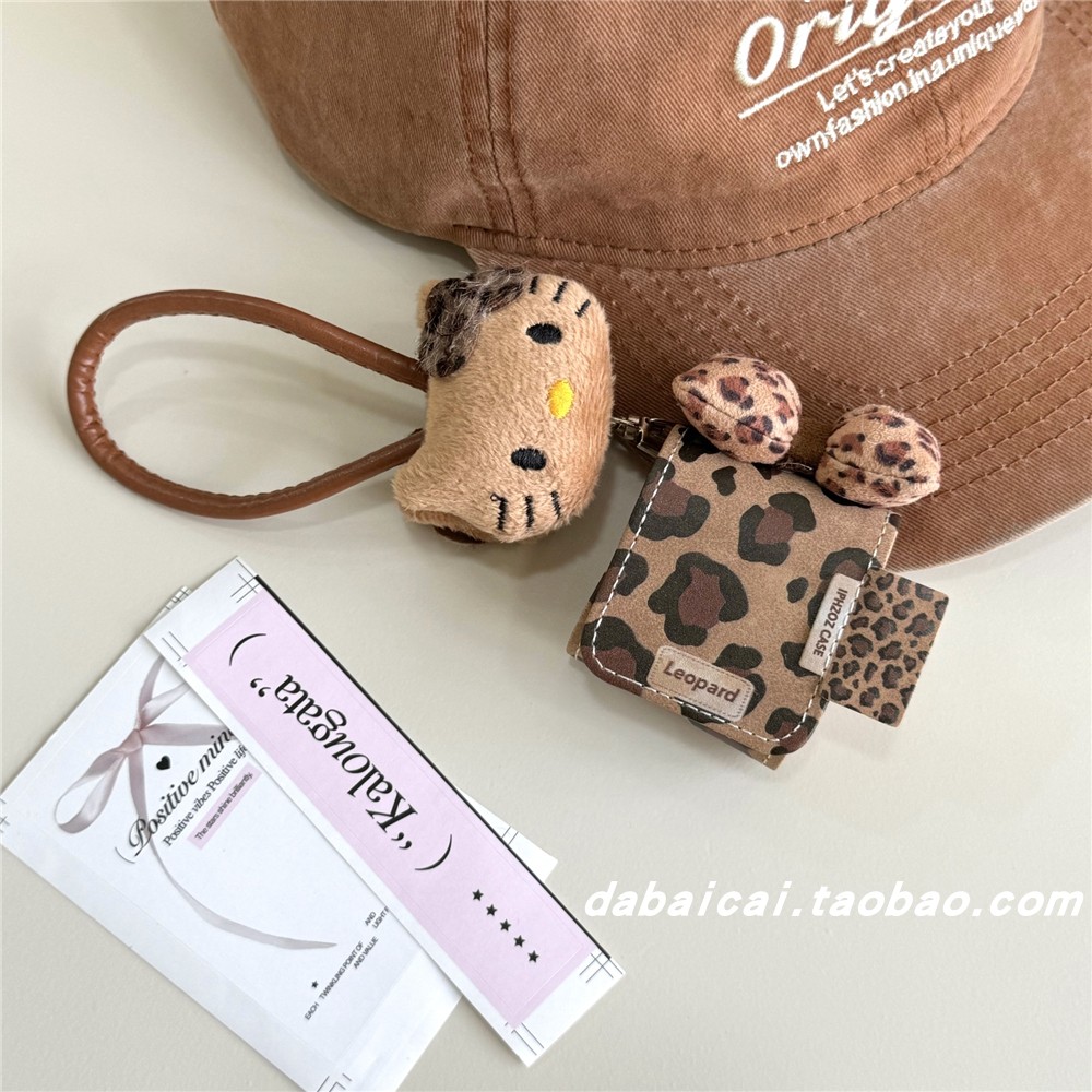 airpods4耳机套豹纹蝴蝶结猫咪