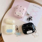 3代pro2防摔保护套韩系 2代耳机壳pro新款 ins波点蝴蝶结标签适用airpods pro3耳机套4代无线蓝牙苹果airpods1