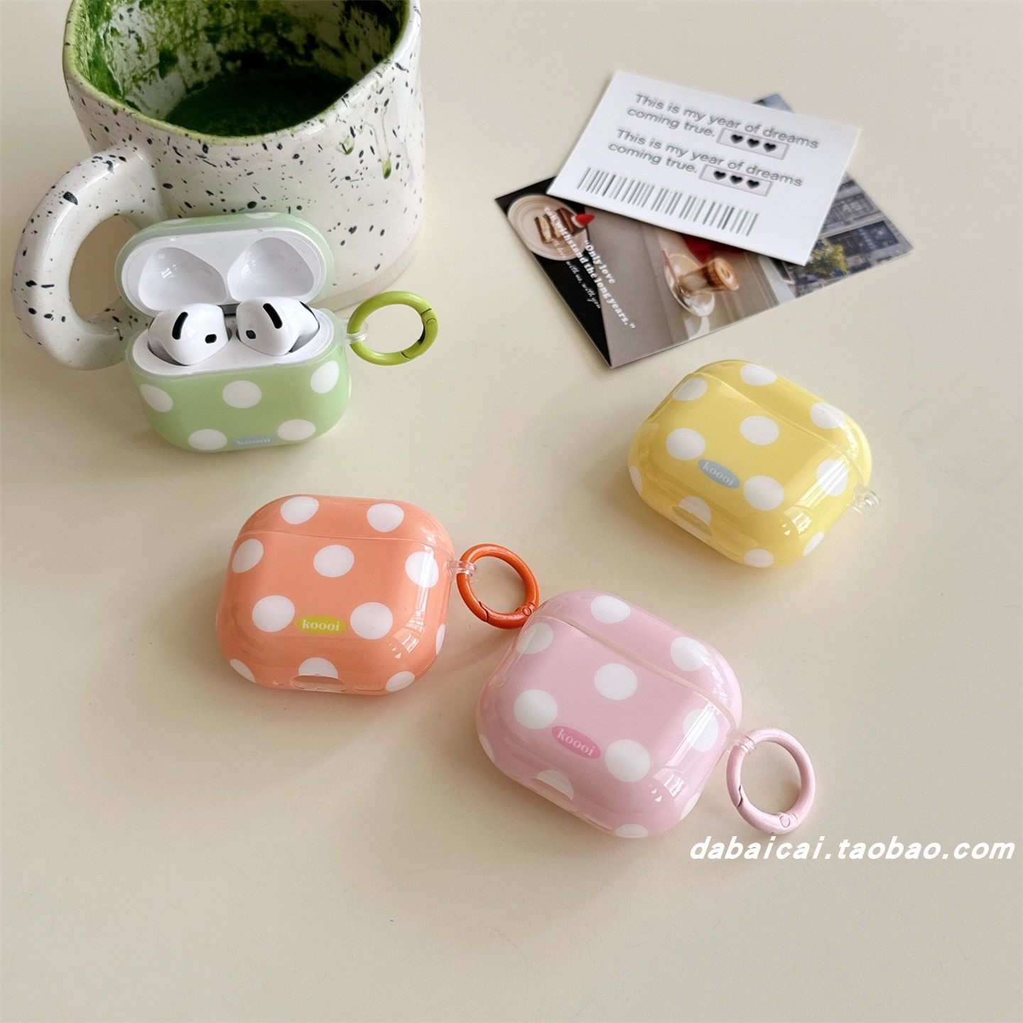 ins多巴胺波点字母适用airpods4耳机套pro二代airpodspro2保护套新款3代苹果无线蓝牙三代airpods1/2防摔韩系,3C数码配件,耳机保护套,淘宝优惠券,粉丝福利购,淘宝优惠卷