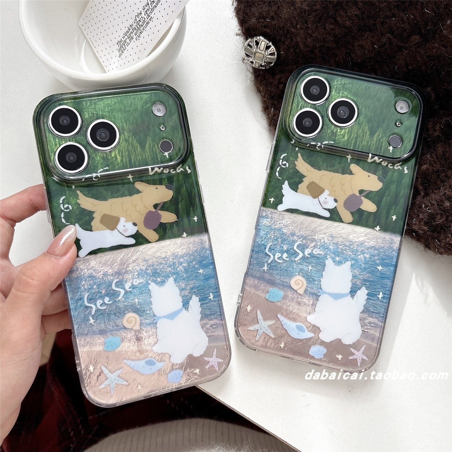 ins撞色沙滩贝壳西高地适用苹果17手机壳iphone16promax新款15少女13全包防摔17pro网红14pro韩系高级感创意,3C数码配件,手机保护套/壳,淘宝优惠券,粉丝福利购,淘宝优惠卷