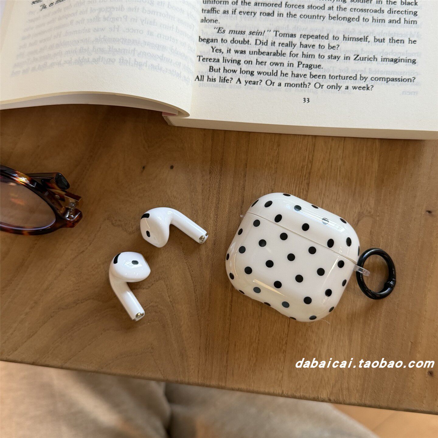 ins韩系白底黑波点适用airpods4耳机套pro3新款airpodspro2保护套3代苹果无线蓝牙耳机壳二三代airpods1/2女