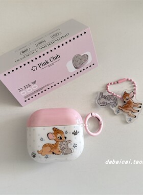 ins韩系波点小鹿兔子适用airpods4耳机套pro3/二代airpodspro2保护套新款3代苹果无线蓝牙三代airpods1/2防摔