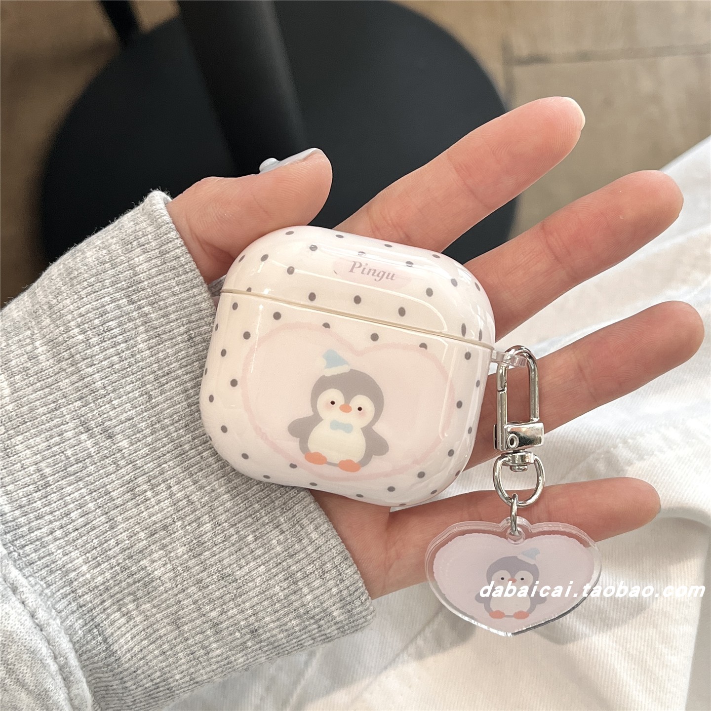 airpods4耳机套韩系波点爱心企鹅