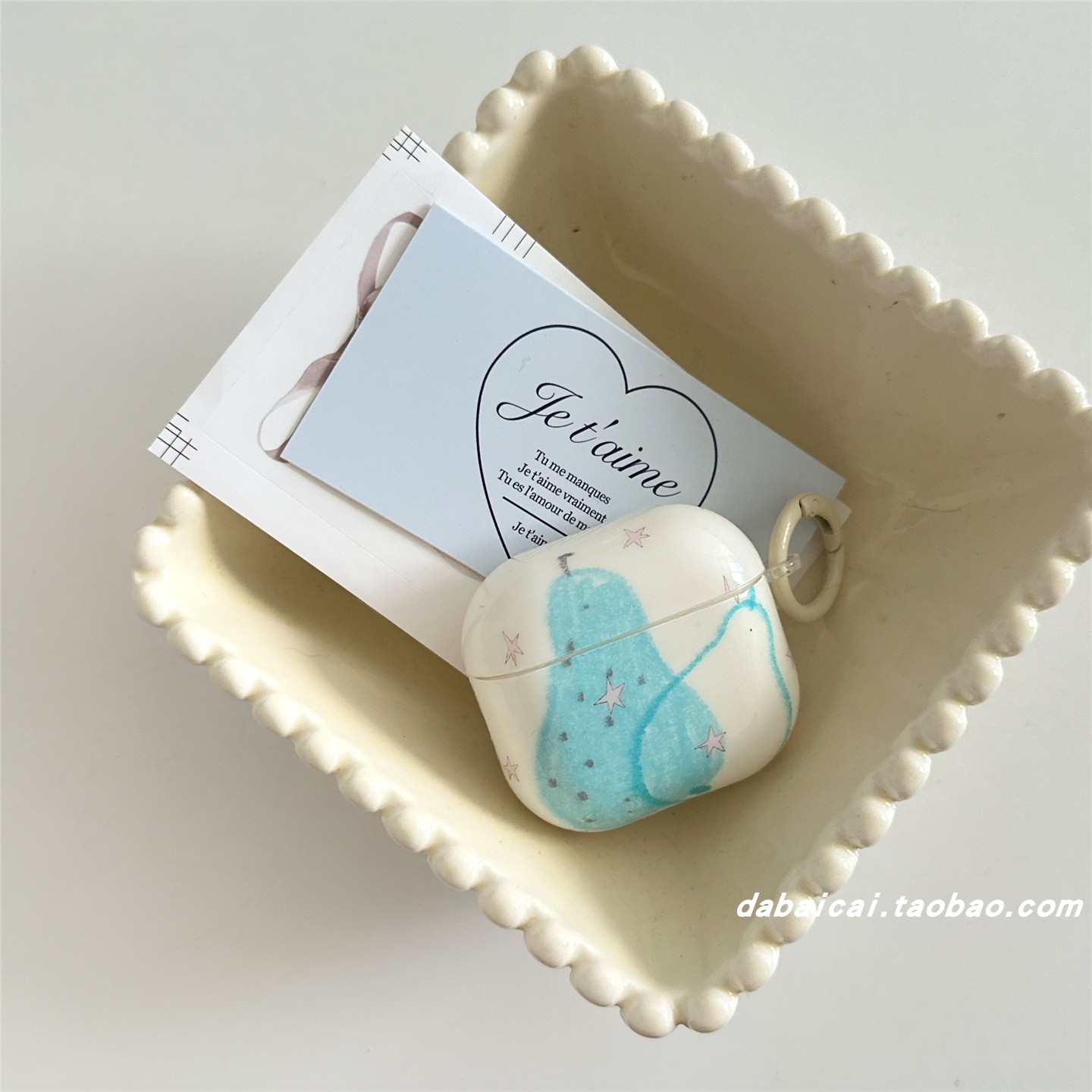 airpods4耳机套ins涂鸦蓝色梨子