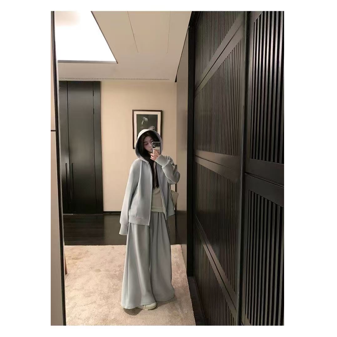 高个子女生大骨架御姐风加长版卫衣裤子两件套休闲运动时尚套装女