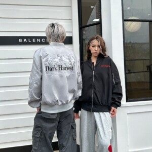 DHSS美式街头战马刺绣飞行夹克男女宽松高街潮牌情侣百搭休闲外套