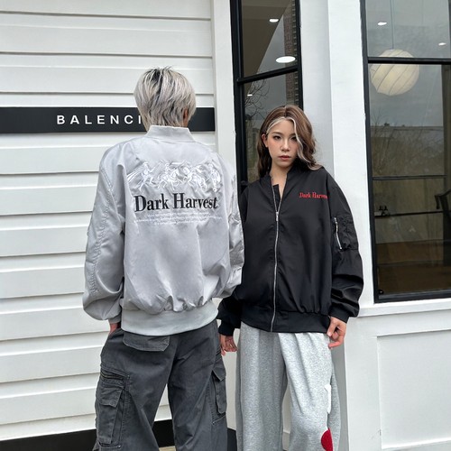 DHSS美式街头战马刺绣飞行夹克