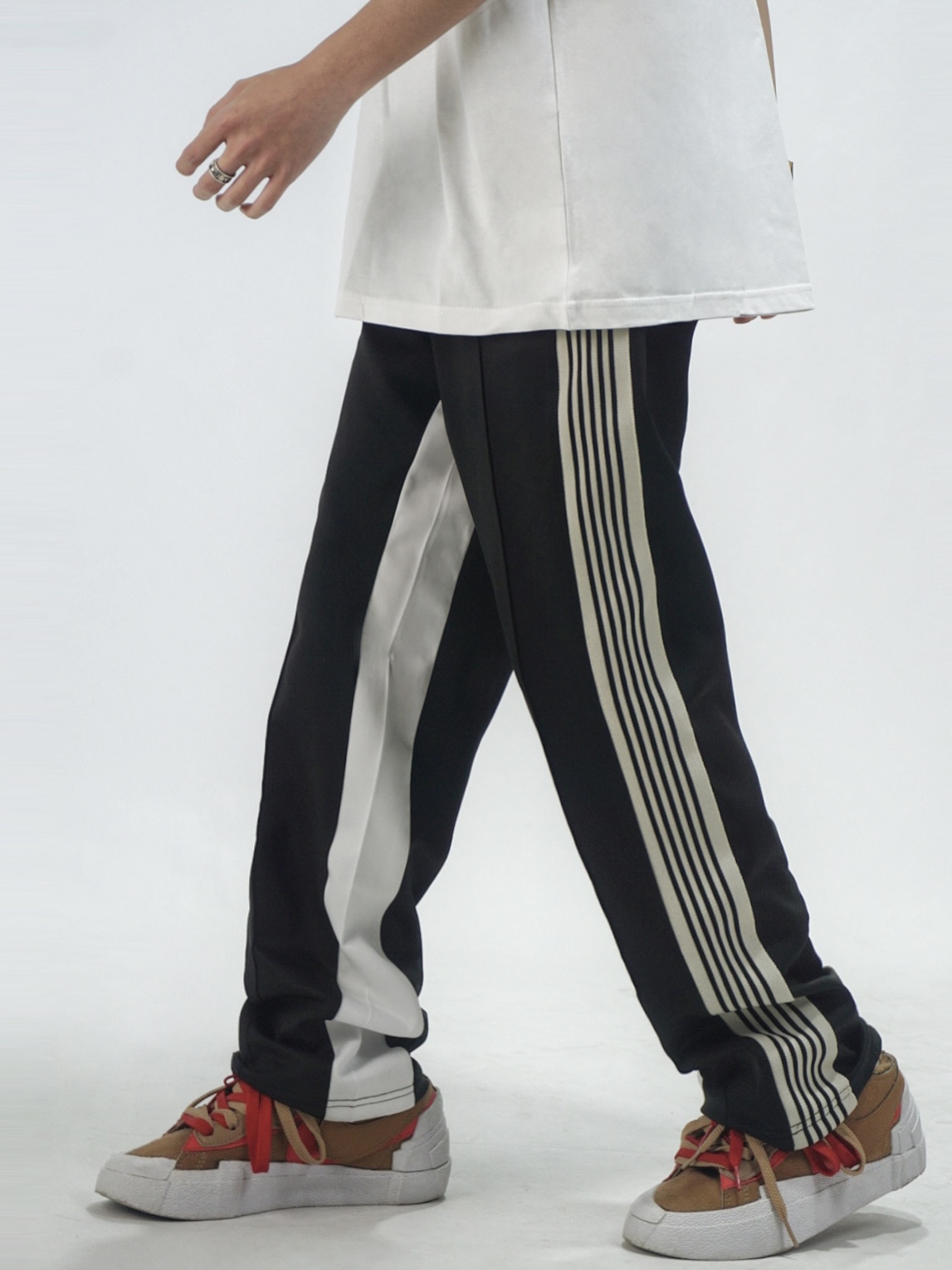 DHSS 原创国潮美式侧边条纹直筒休闲裤男女宽松垂感运动百搭裤子