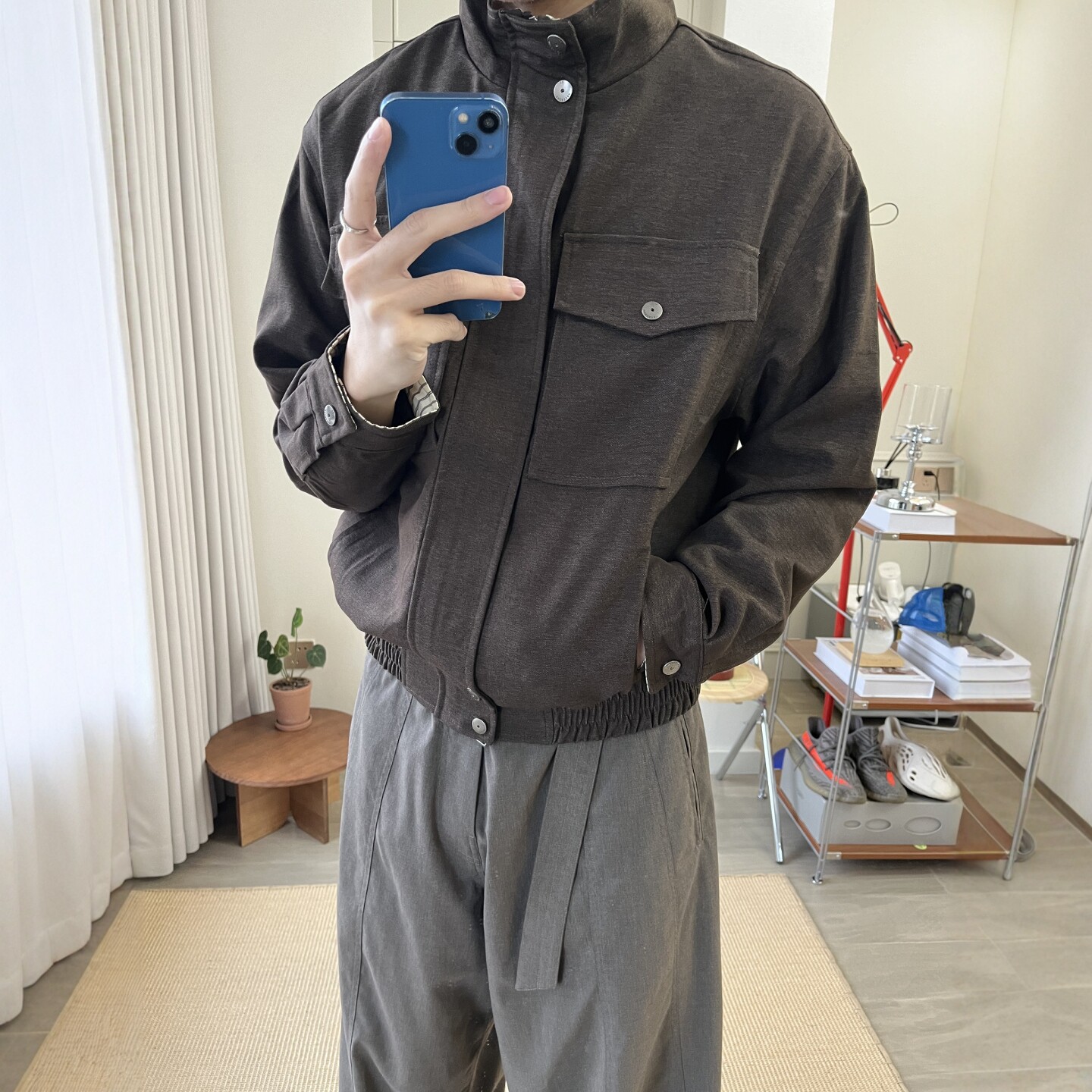 DHSS美式复古老钱风立领工装夹克男女宽松春季高级感哈灵顿外套