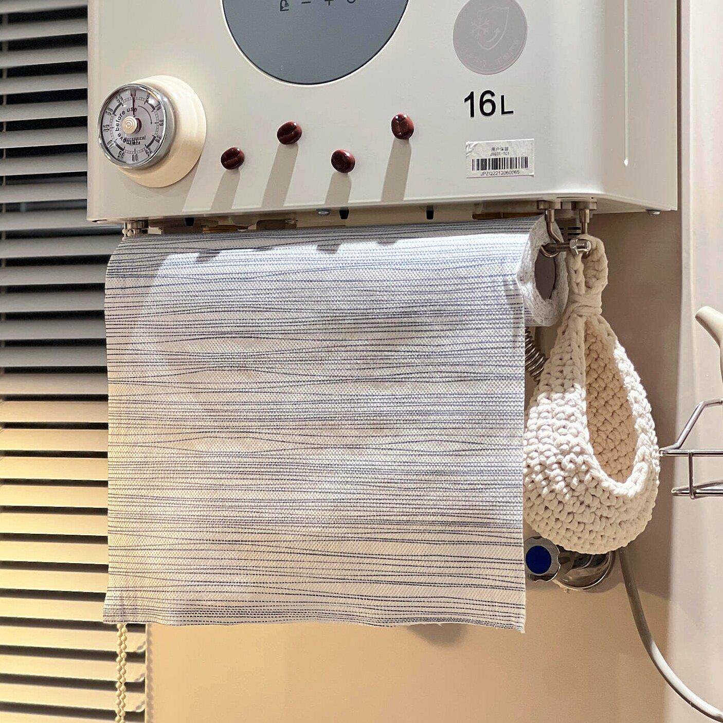 热水器纸巾架遮挡罩厨房热水器抹布架免打孔遮挡帘燃气管子遮丑罩