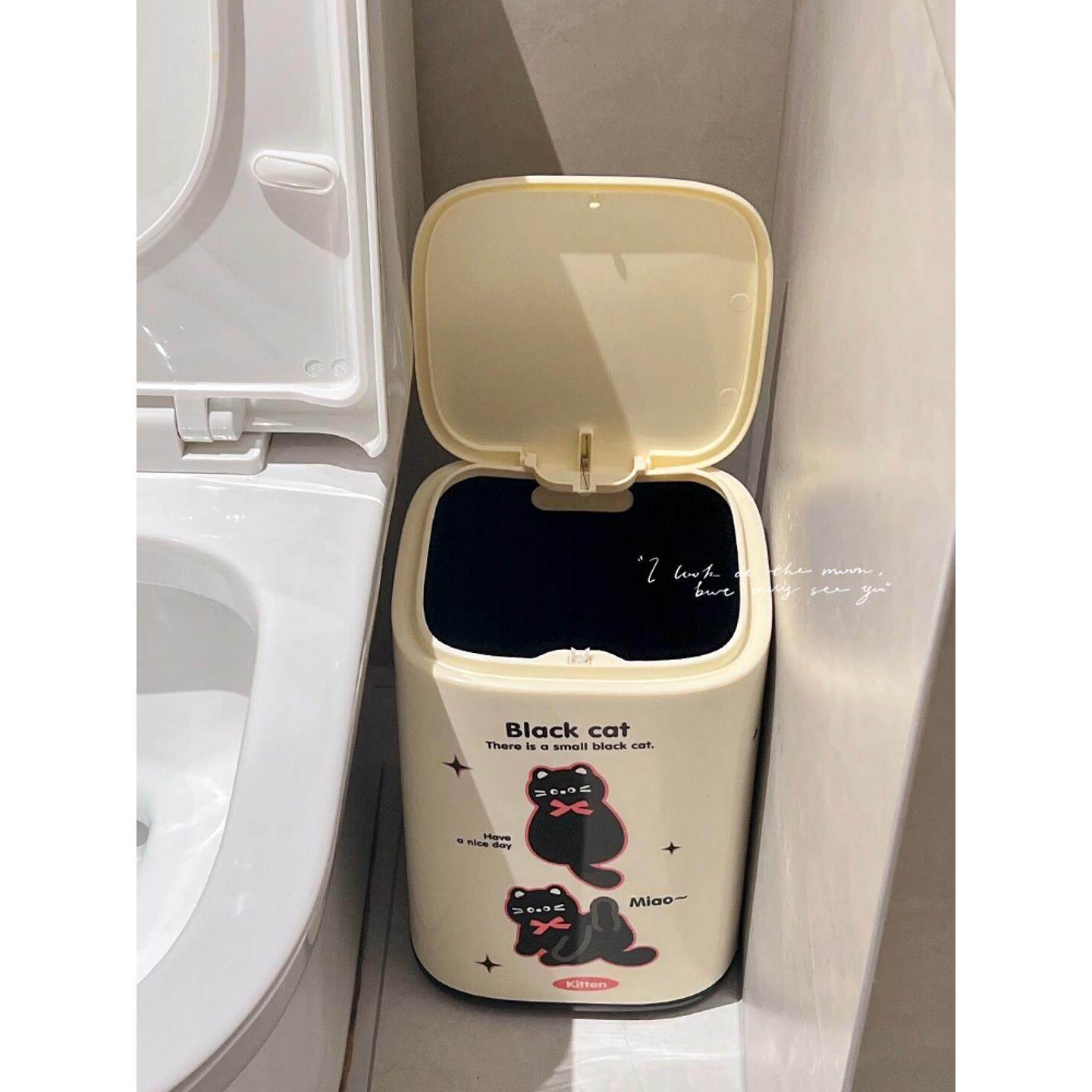 卫生间垃圾桶高颜值ins风厕所垃圾桶带盖家用厨房客厅卧室可爱