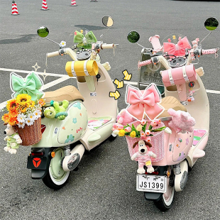 电动车蝴蝶结装饰小配件电瓶摩托车尾部大号车饰雅迪台铃爱玛配饰