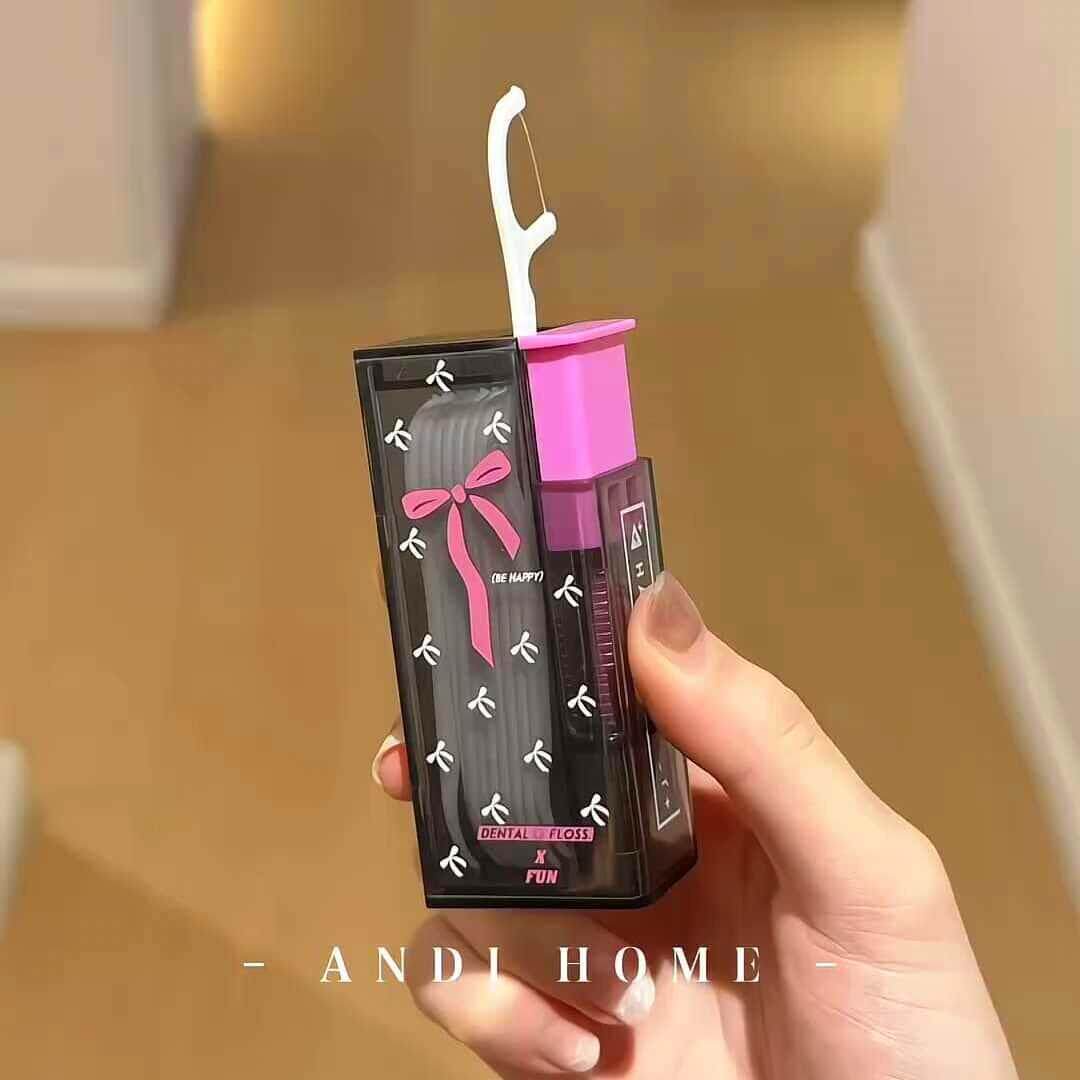 ins风牙线医用无菌超细家庭装收纳盒可携式带随身盒牙签家用食品
