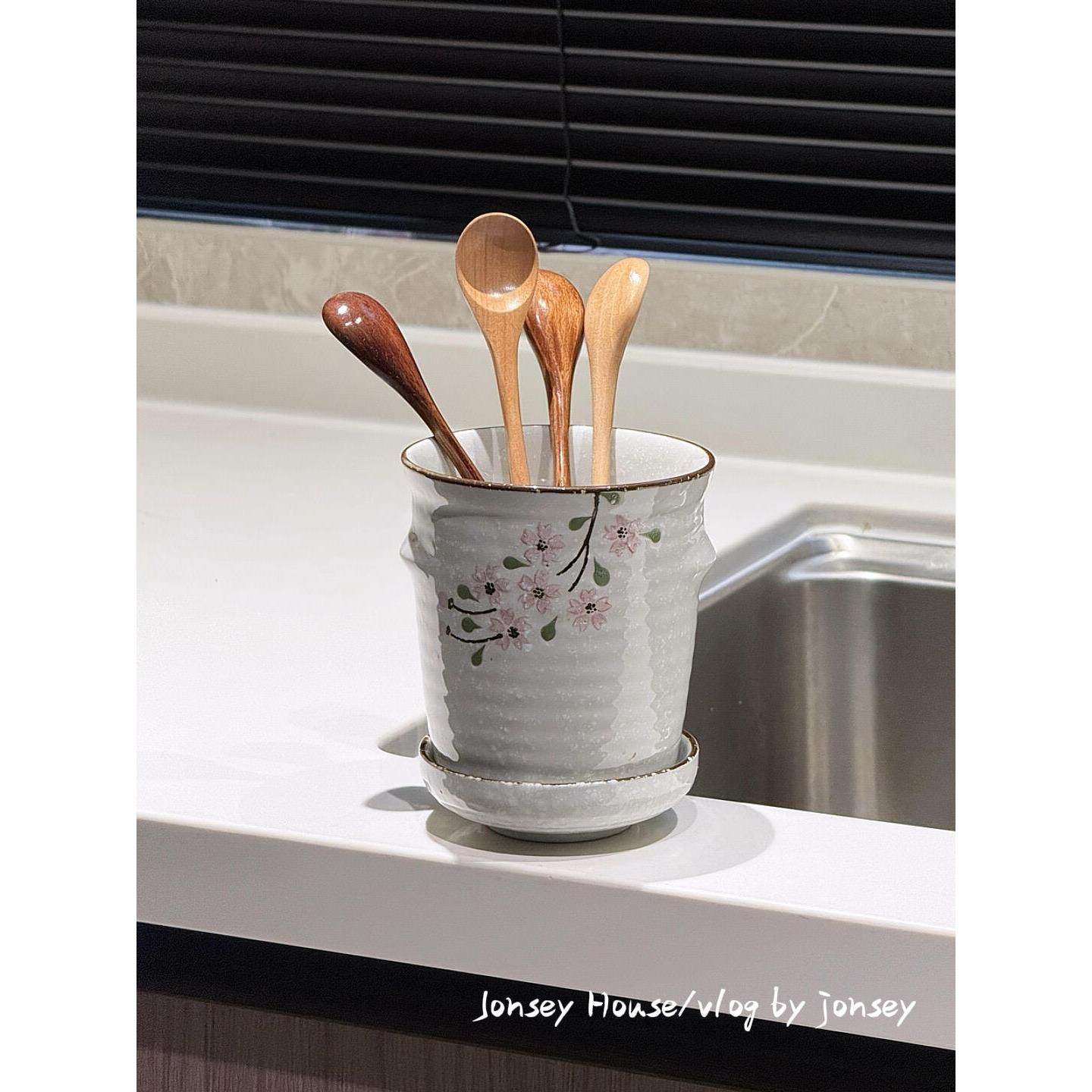 闭眼入！陶瓷筷子筒沥水防霉勺子筷子篓收纳厨房台面家用高档新款