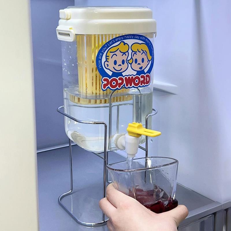 高颜值冰箱冷水壶凉水壶家用储水大容量夏天带龙头水果茶桶饮料桶