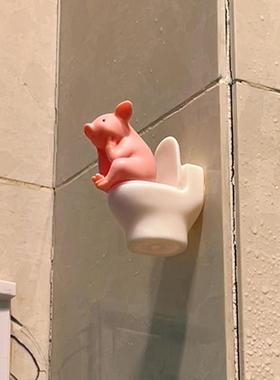 【化妆室好搭子】马桶小猪摆件可爱创意趣味家居好物桌面装饰新款