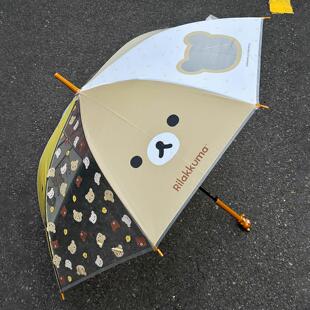 轻松熊雨伞三福同款长柄透明伞加大加厚加固女生高颜值雨伞2026新