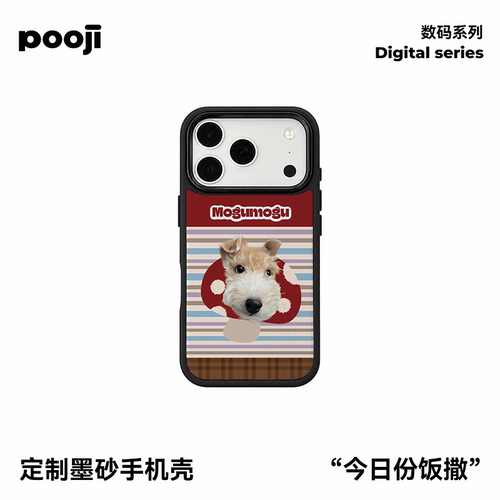 POOJI宠物定制手机壳iPhone17爱犬头像彩色竖条纹送朋友生日礼物
