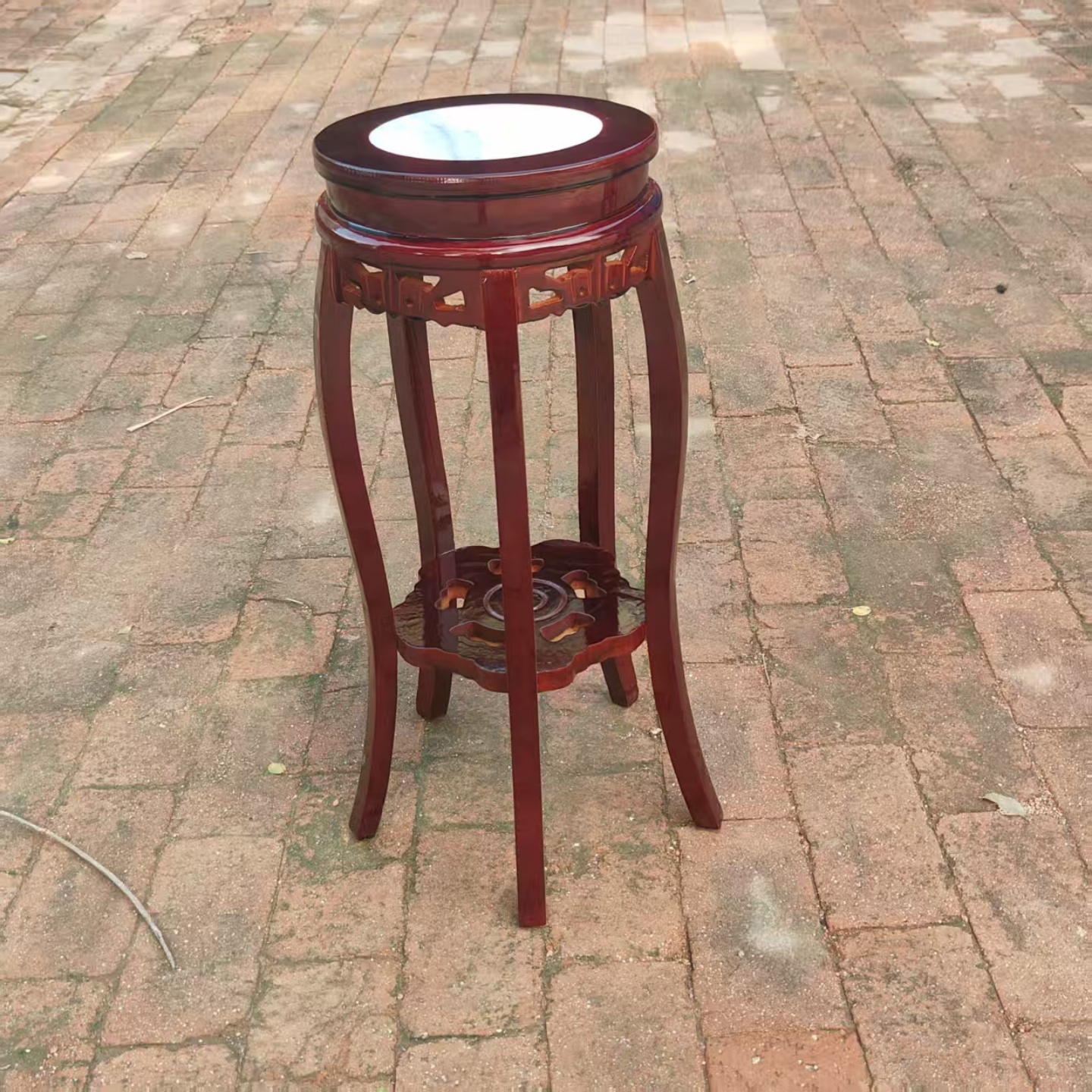 中式实木花架鱼缸架室内置物架