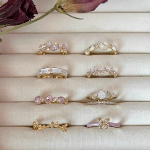 电镀复古蝴蝶戒指女小众新款爆款学生党独特感韩系轻奢高级感指环