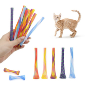 猫玩具弹跳伸缩网管逗猫棒自嗨弹力软管自由折叠弹簧弹跳逗猫神器