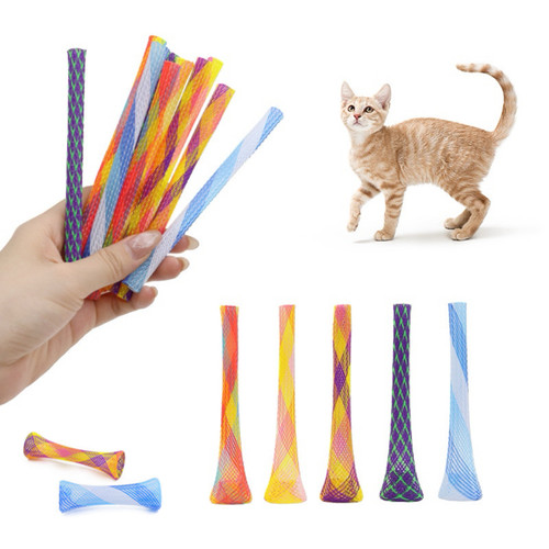 猫玩具弹跳伸缩网管逗猫棒自嗨