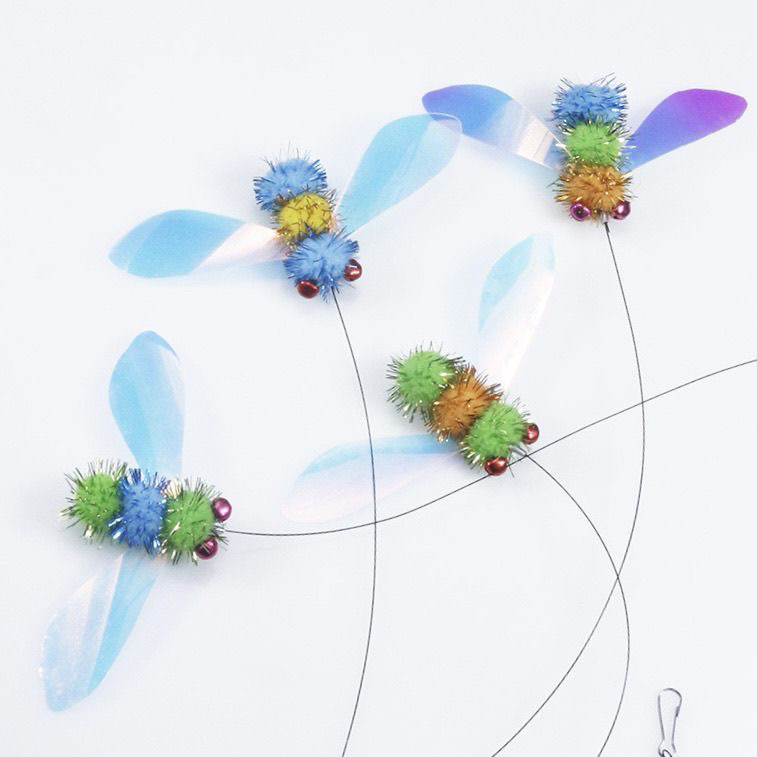 貓玩具毛球小飛蟲逗貓棒替換頭