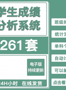 学生成绩分析管理Excel表格年级段多科期中期末成绩排名统计模板