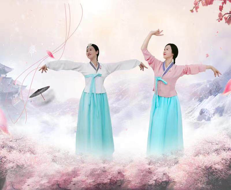 応子老师金达莱花盛开朝鲜舞蹈演出服女艺考舞台表演服装练功考级