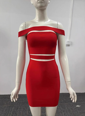 欧美抹胸连衣裙女露背春夏御姐轻熟风高级感冷淡小个子包臀辣妹裙