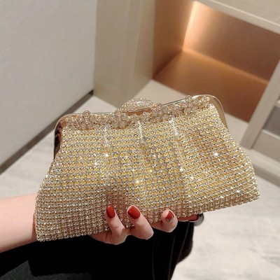 新款奢华水钻晚宴包闪闪名媛手包新娘婚包礼服包镶钻宴会手拿包