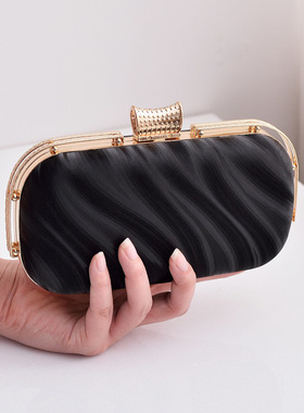 欧美PU晚宴包黑色宴会包派对包简约女士手拿包跨境