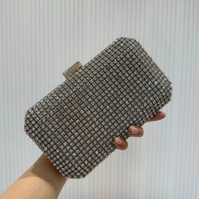 跨境欧美气质晚宴包高端镶钻手提包细闪时尚化妆包妈咪礼服包