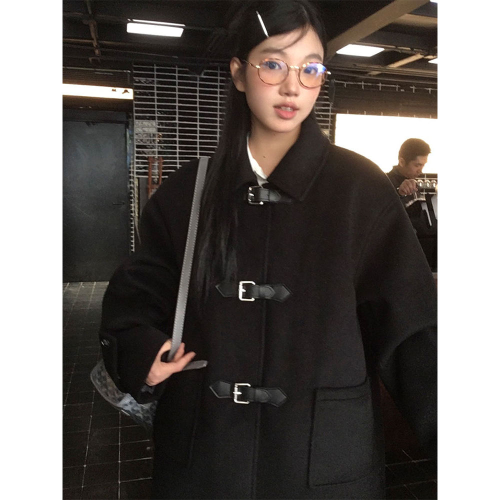 秋冬季小个子中长款毛呢外套2023年新款赫本风韩系高级感呢子大衣