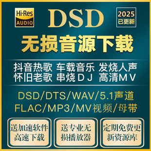 DSD无损音乐hires音源下载包wav/flac/5.1声道HIFI车载mv视频mp3